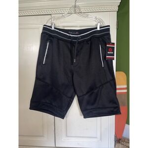 Akademiks Shorts Men 2XL Black Inner Fleece Zip Pockets Drawstring